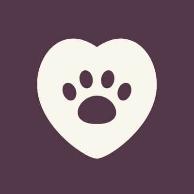 Paw print in the shape of a heart