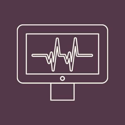 Lab Work - icon of a monitor with an ecg line