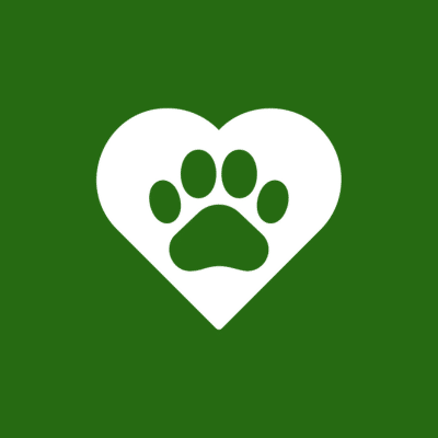 Paw print in the shape of a heart